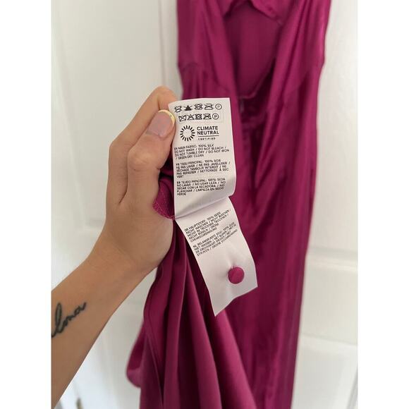NWT Reformation Daniela Silk Dress $398 MSRP in Hibiscus Tea Purple - Picture 6 of 8